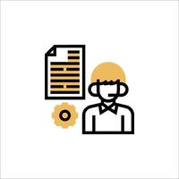 A person with a file and a clock icon vector