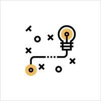 A light bulb with a line connecting it to a line of dots vector