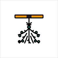 A chandelier with a branch and a light bulb vector