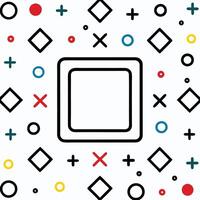 a square with a circle and other shapes on a white background vector