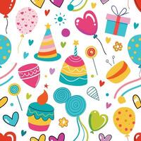 seamless birthday party pattern vector