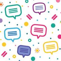 seamless pattern with colorful speech bubbles and dots vector