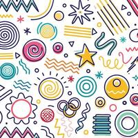 seamless pattern with colorful shapes and lines vector
