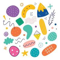 colorful abstract shapes and shapes on a white background vector