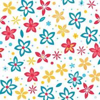 floral pattern with colorful flowers on a white background vector