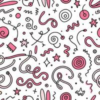 seamless pattern with doodles and stars vector