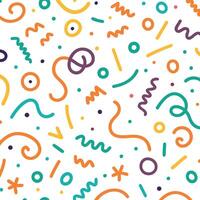 a colorful pattern with various shapes and lines vector