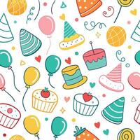 seamless birthday party pattern vector