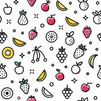 seamless pattern with fruit and berries vector