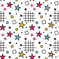 seamless pattern with stars and squares vector