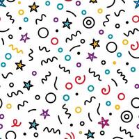 seamless pattern with colorful shapes and stars vector