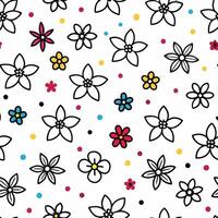 seamless pattern with flowers and dots vector