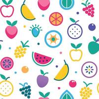 seamless pattern with colorful fruits and vegetables vector