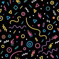 seamless pattern with colorful geometric shapes and lines vector