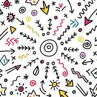 a colorful pattern with arrows and other symbols vector