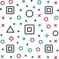 a pattern with squares and circles on a white background vector