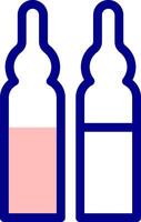 Two bottles of liquid with a pink liquid inside vector