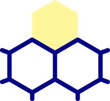 A blue and yellow hexagon with a yellow star vector