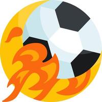 A soccer ball with flames and a fire vector