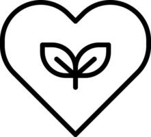 A heart with a leaf in it vector