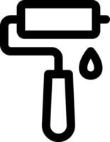 A black and white icon of a paint roller vector