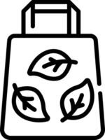 A black and white drawing of a bag with leaves vector
