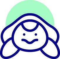 A turtle with a smiley face vector