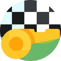 A yellow whistle on a checkered background vector