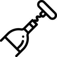 A wine bottle with a corkscrew icon vector