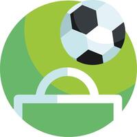 A soccer ball is flying above a briefcase vector