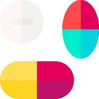 A colorful set of pill shapes with different colors vector