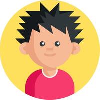 A boy with spiky hair is in a flat style vector