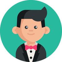 A cartoon man in a tuxedo with a bow tie vector