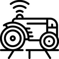 A tractor with wifi icon on a white background vector