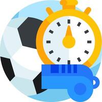 A soccer ball and a stopwatch are next to each other vector