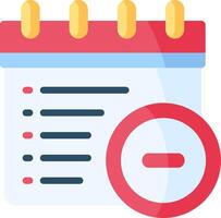 A calendar with a red dot and a red circle vector