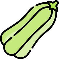 A zucchini is shown in a line drawing vector
