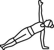 A woman doing a plank pose on a white background vector