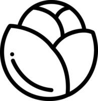 A black and white illustration of a nut vector