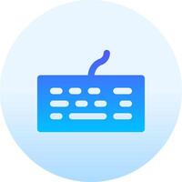 A blue and white icon of a keyboard vector