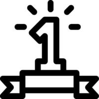 A black and white number one icon vector