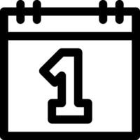 Calendar icon with the number one vector