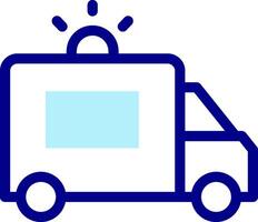 A blue van with a window and a light on it vector
