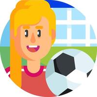 A cartoon girl holding a soccer ball vector