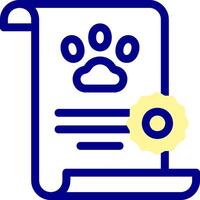 A dog paw on a paper with a seal vector