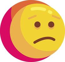 A sad emoticor with a red circle around it vector