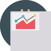 A clipboard with a graph chart on it vector