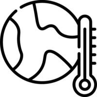 A thermometer and globe icon on a white background vector