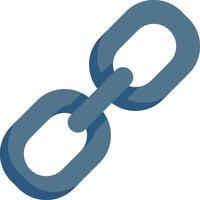 A blue link icon on a white background vector
