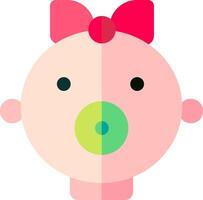 A baby with a pink bow on its head vector